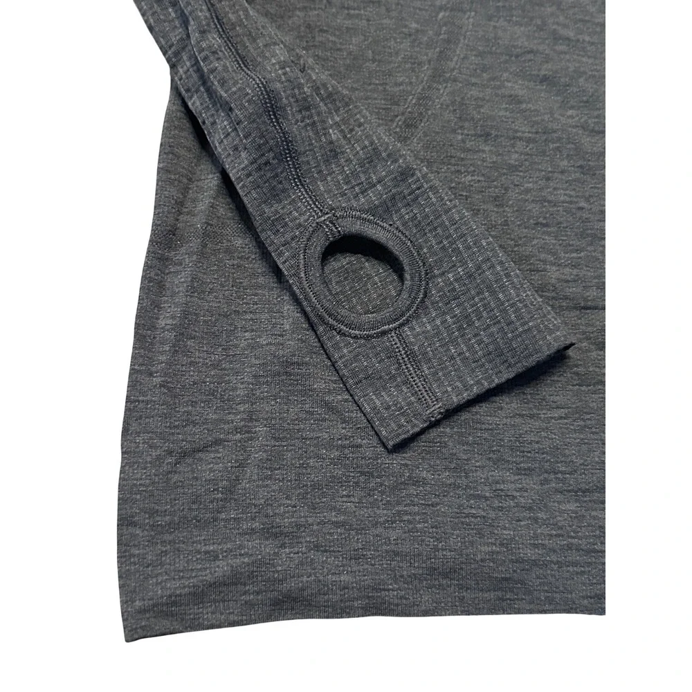 Lululemon Swiftly Tech Long Sleeve 2.0 Charcoal‎ Grey Shirt Size 8